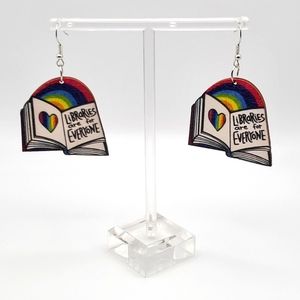"Libraries are for Everyone" Pride Drag Queen Support Earings